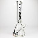 Steam Engine™ | 14 Inch 7mm glass bong with stickers by golden crown Glass Bong Smoke & Vape Distributor Black