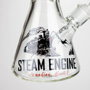 Steam Engine™ | 14 Inch 7mm glass bong with stickers by golden crown Glass Bong Smoke & Vape Distributor