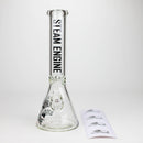 Steam Engine™ | 14 Inch 7mm glass bong with stickers by golden crown Glass Bong Smoke & Vape Distributor