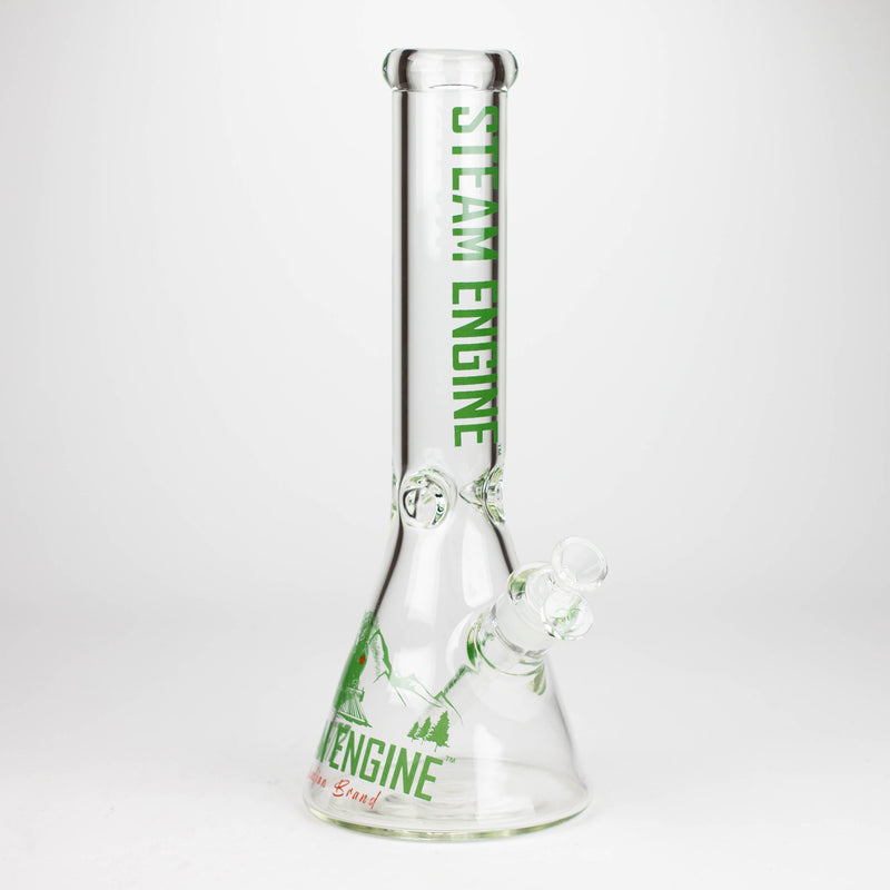 O Steam Engine™ | 14 Inch 7mm glass bong with stickers by golden crown