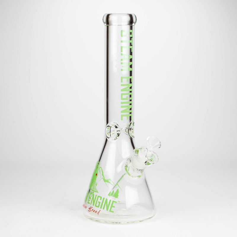 O Steam Engine™ | 14 Inch 7mm glass bong with stickers by golden crown