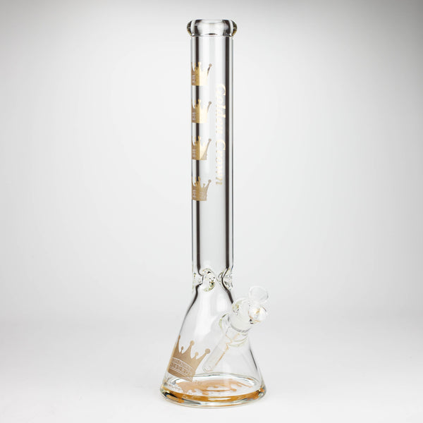 O Golden Crown™ | 18 Inch 9mm glass bong with Signature and 24K Gold Emblem