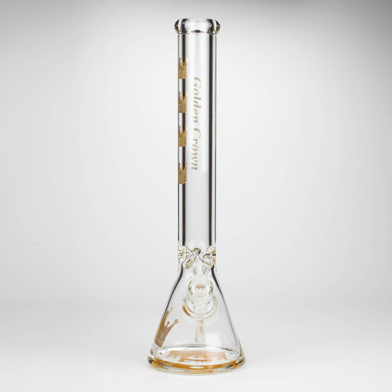 O Golden Crown™ | 18 Inch 9mm glass bong with Signature and 24K Gold Emblem