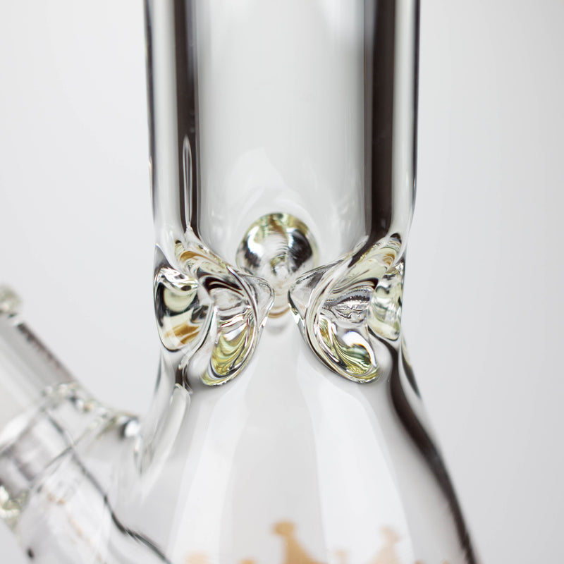 O Golden Crown™ | 18 Inch 9mm glass bong with Signature and 24K Gold Emblem