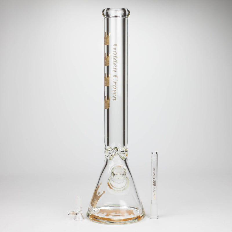 O Golden Crown™ | 18 Inch 9mm glass bong with Signature and 24K Gold Emblem