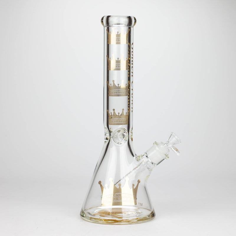 O Golden Crown™ | 14 Inch 9mm glass bong with Signature and 24K Gold Emblem