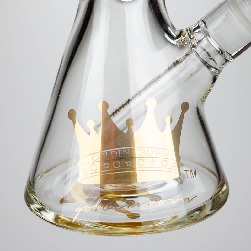 O Golden Crown™ | 14 Inch 9mm glass bong with Signature and 24K Gold Emblem