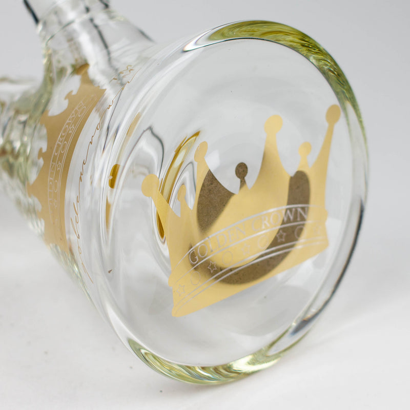 O Golden Crown™ | 14 Inch 9mm glass bong with Signature and 24K Gold Emblem