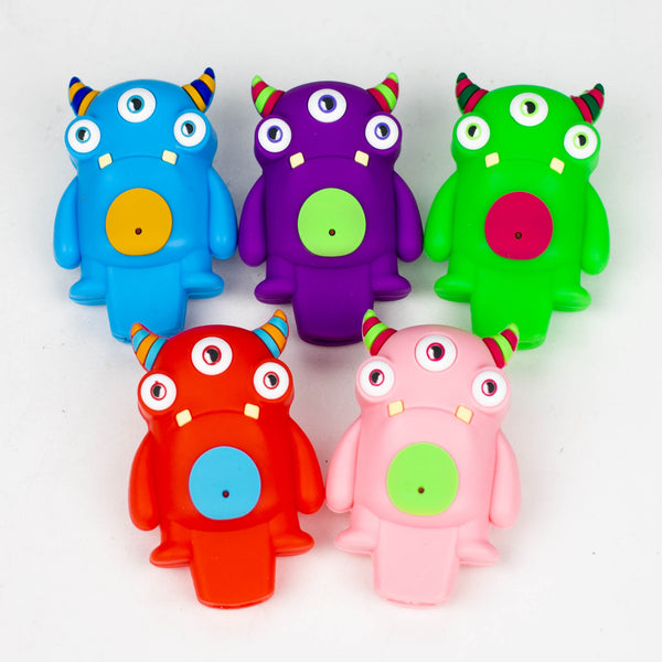O 3" Three-eyed monster pipe-Assorted Colours [H306]