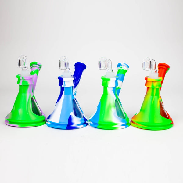 O 6" Silicone+Glass Rig-Assorted Colours [175B]