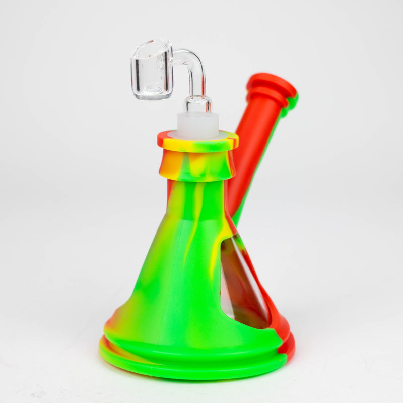 O 6" Silicone+Glass Rig-Assorted Colours [175B]