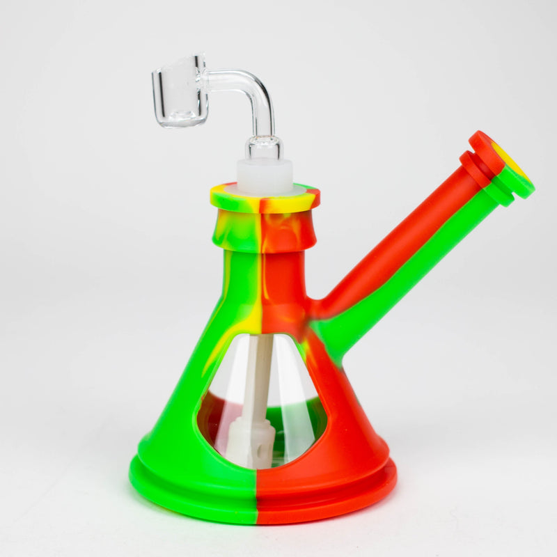 O 6" Silicone+Glass Rig-Assorted Colours [175B]