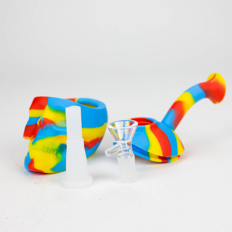 O 6" skull multi colored mini Bubbler Assorted Colours [178P]