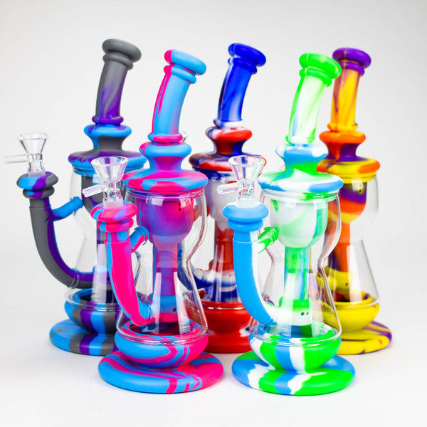 O 9.8" Silicone+Glass Rig-Assorted [007B]