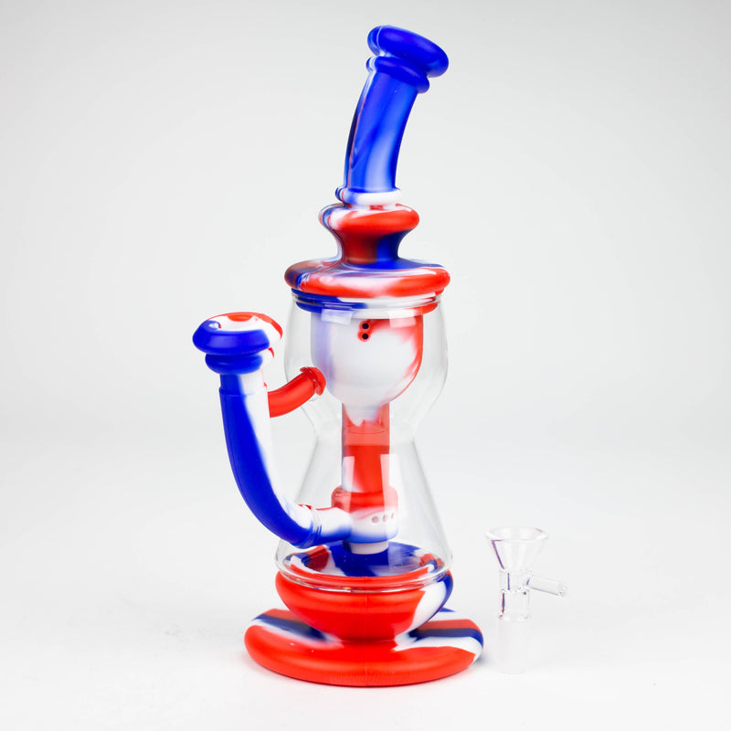 O 9.8" Silicone+Glass Rig-Assorted [007B]