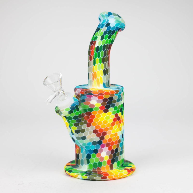 O 8" detachable silicone water bong-Assorted Colours [067B]