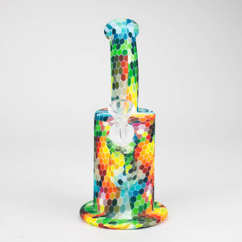 O 8" detachable silicone water bong-Assorted Colours [067B]