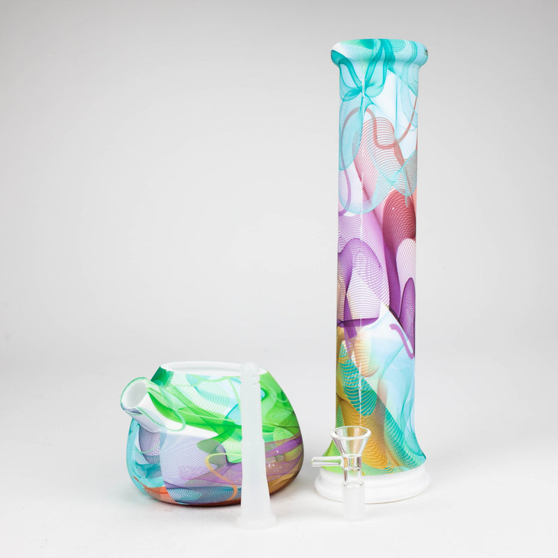 O 15" detachable silicone water bong - Assorted Colours [093B]