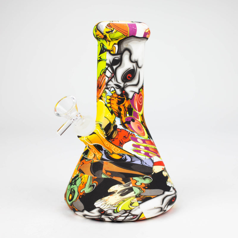 O 8" Big Beaker base Silicone Bong - Assorted Colours [094B]