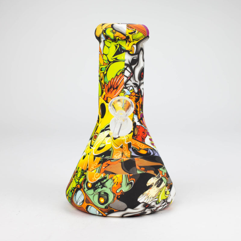 O 8" Big Beaker base Silicone Bong - Assorted Colours [094B]