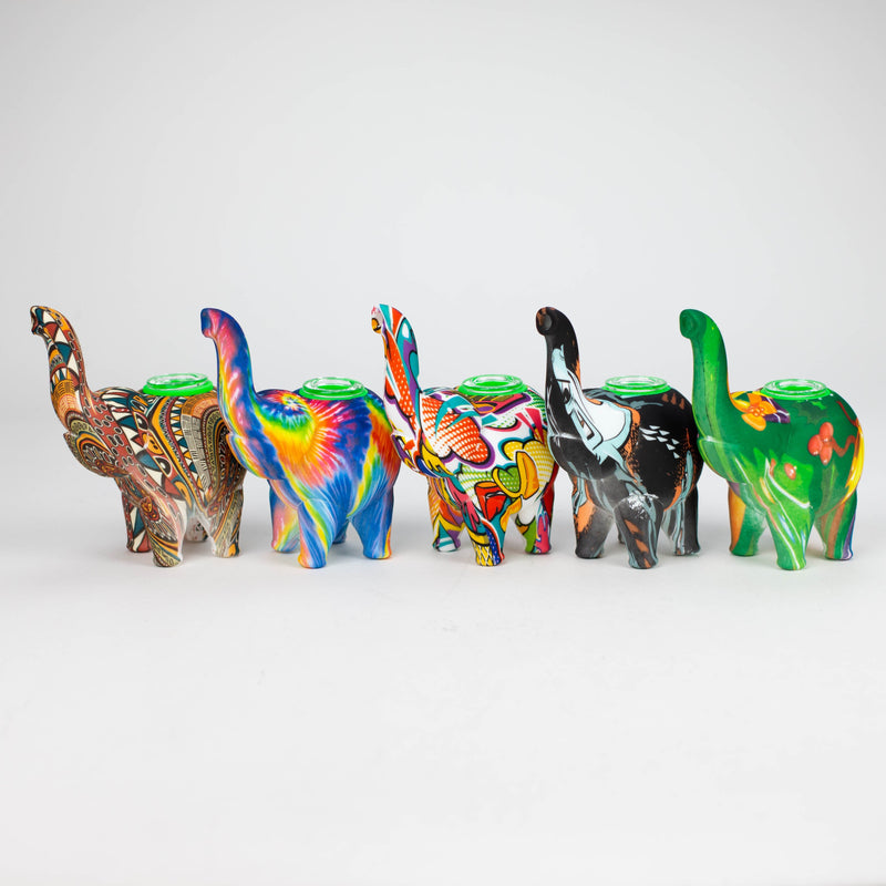 O 4.5" Assorted silicone elephant bubbler [079P]