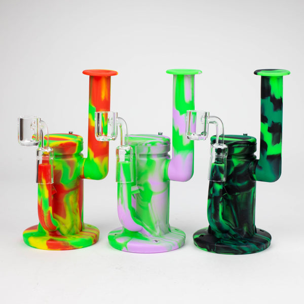 O 7.5" Silicone Rig with foldable mouthpiece-Assorted Colours [127B]