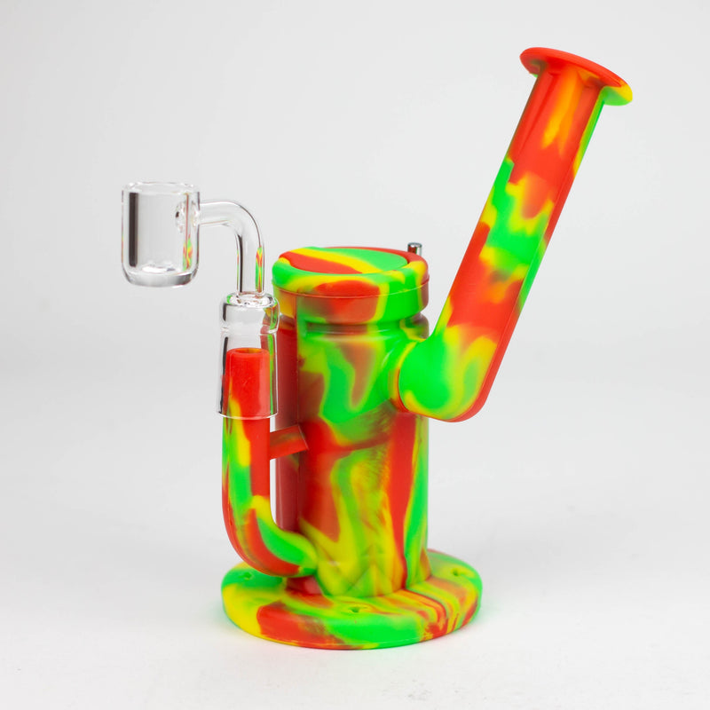 O 7.5" Silicone Rig with foldable mouthpiece-Assorted Colours [127B]