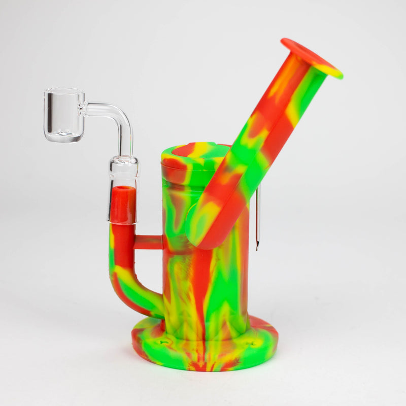 O 7.5" Silicone Rig with foldable mouthpiece-Assorted Colours [127B]