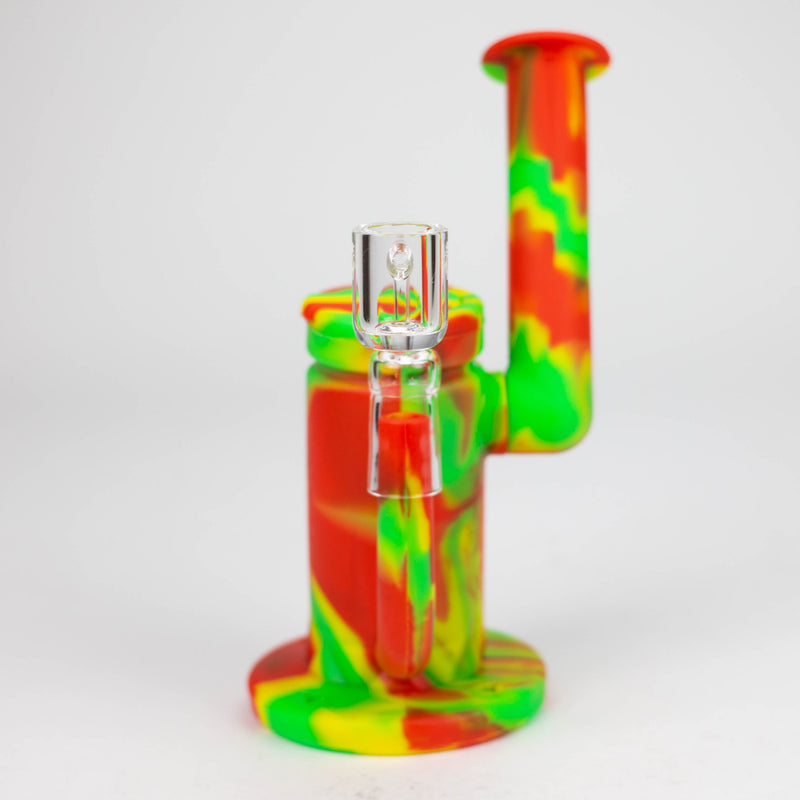 O 7.5" Silicone Rig with foldable mouthpiece-Assorted Colours [127B]