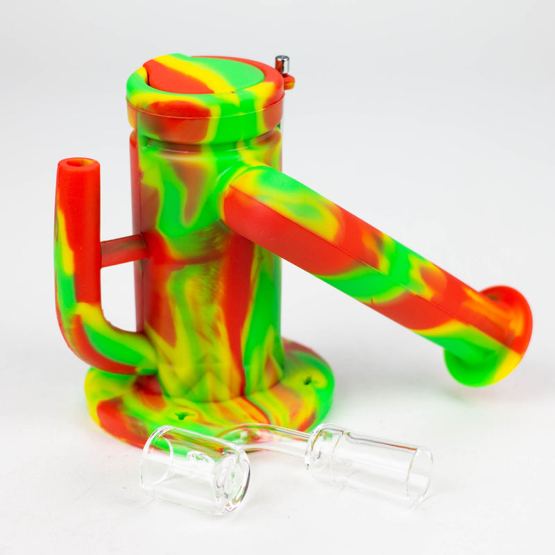 O 7.5" Silicone Rig with foldable mouthpiece-Assorted Colours [127B]