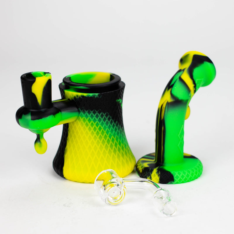 O 6" Detachable silicone Mini Rig-Assorted Colours [130B]