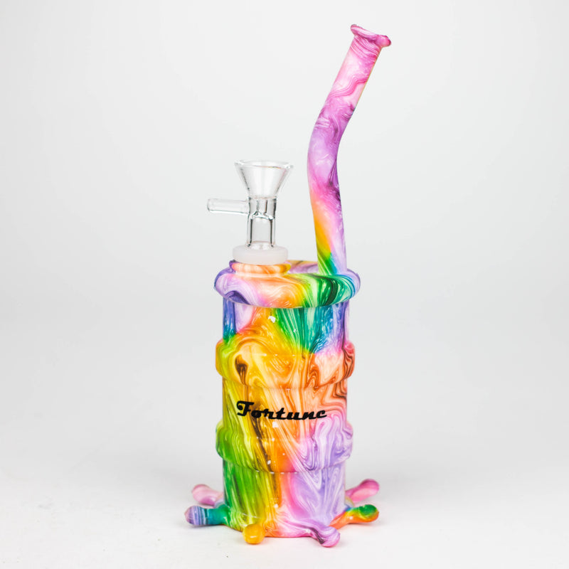 O Fortune | 8" Hydrographic Silicone Soda Bong-Assorted Colours [SP1003P]