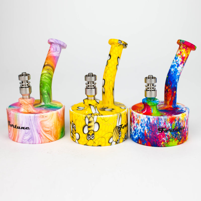 O Fortune | 5" Silicone Hydrographic Dab Rig-Assorted Colours [SP1035P]