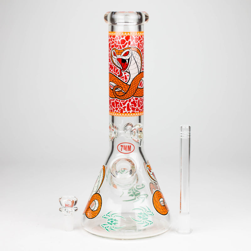 O Fortune | 12" 7mm Snake Glow in the dark Beaker Bong [GT125007]