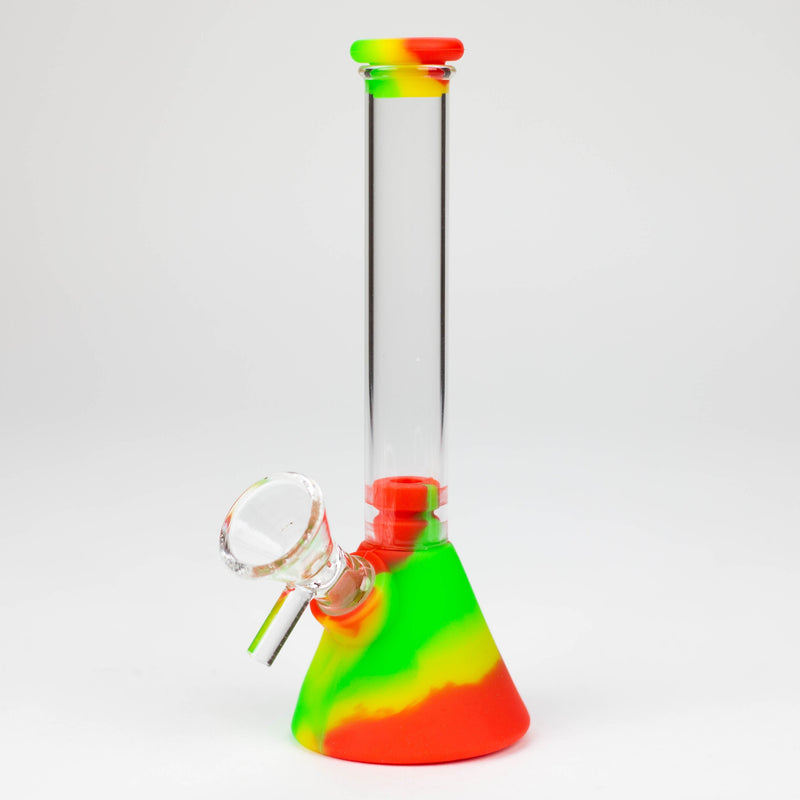 O 6" Silicone Glass Beaker Mini bong-Assorted Colours [H373]