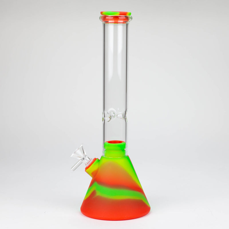 O 10.5" Silicone Glass Beaker bong-Assorted Colours [H374]