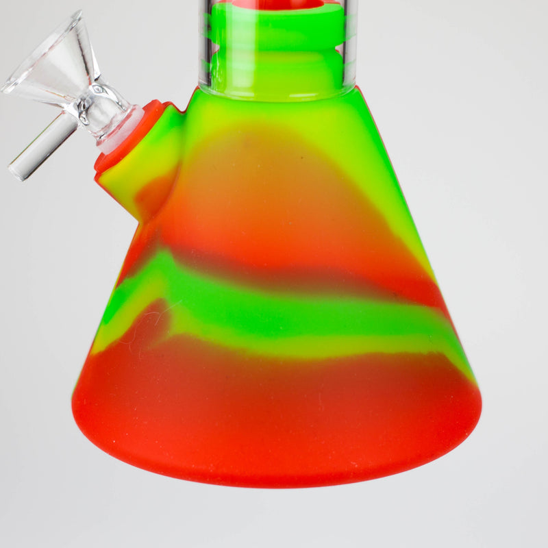 O 10.5" Silicone Glass Beaker bong-Assorted Colours [H374]