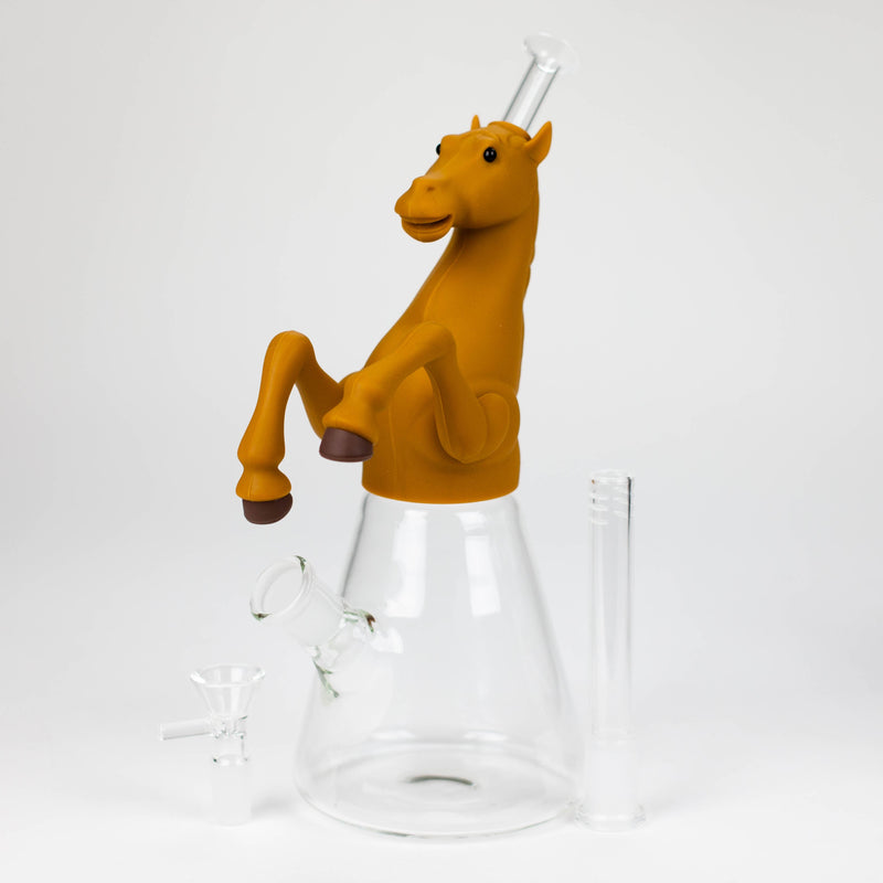 O 10.5" Wild horse glass water pipe-Assorted Colours [H372]