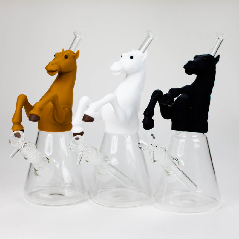 O 10.5" Wild horse glass water pipe-Assorted Colours [H372]