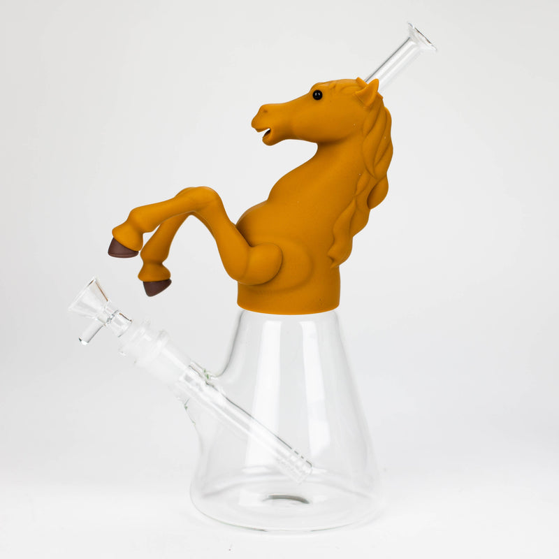O 10.5" Wild horse glass water pipe-Assorted Colours [H372]