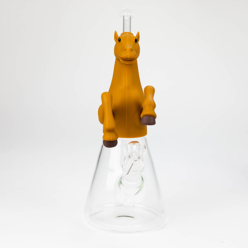 O 10.5" Wild horse glass water pipe-Assorted Colours [H372]