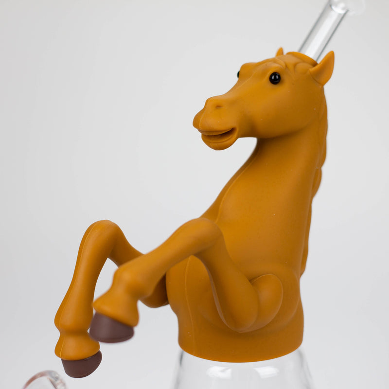 O 10.5" Wild horse glass water pipe-Assorted Colours [H372]
