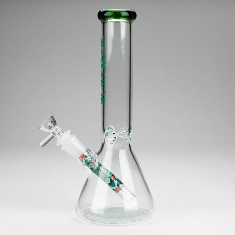 O AQUA | 10" Beaker glass water bong with silicone cap [AQUA200]