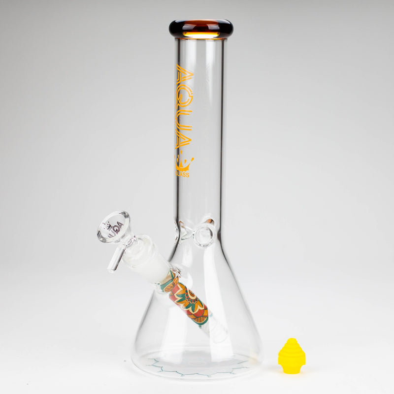 O AQUA | 10" Beaker glass water bong with silicone cap [AQUA200]