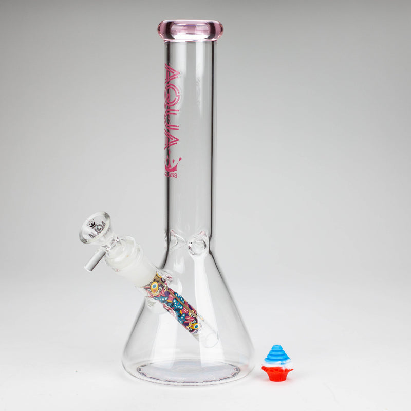 O AQUA | 10" Beaker glass water bong with silicone cap [AQUA200]