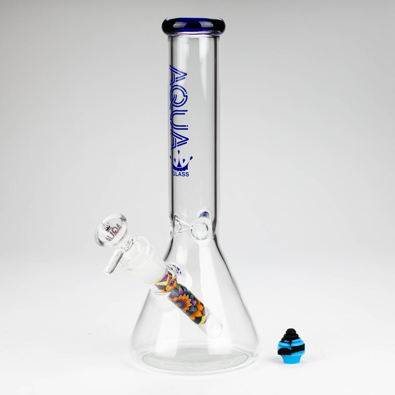 O AQUA | 10" Beaker glass water bong with silicone cap [AQUA200]