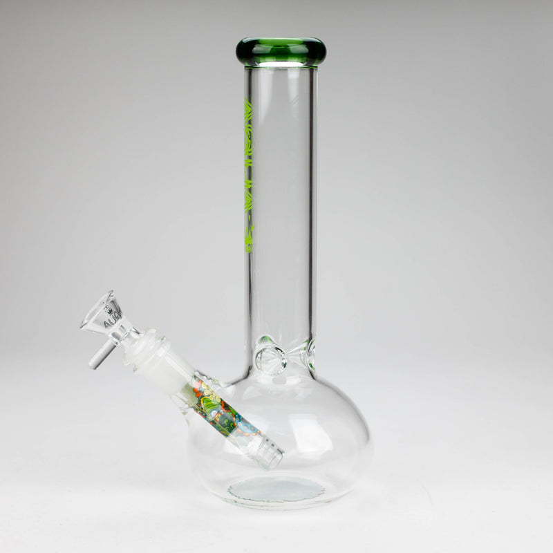 O AQUA | 10" Round glass water bong with silicone cap [AQUA201]