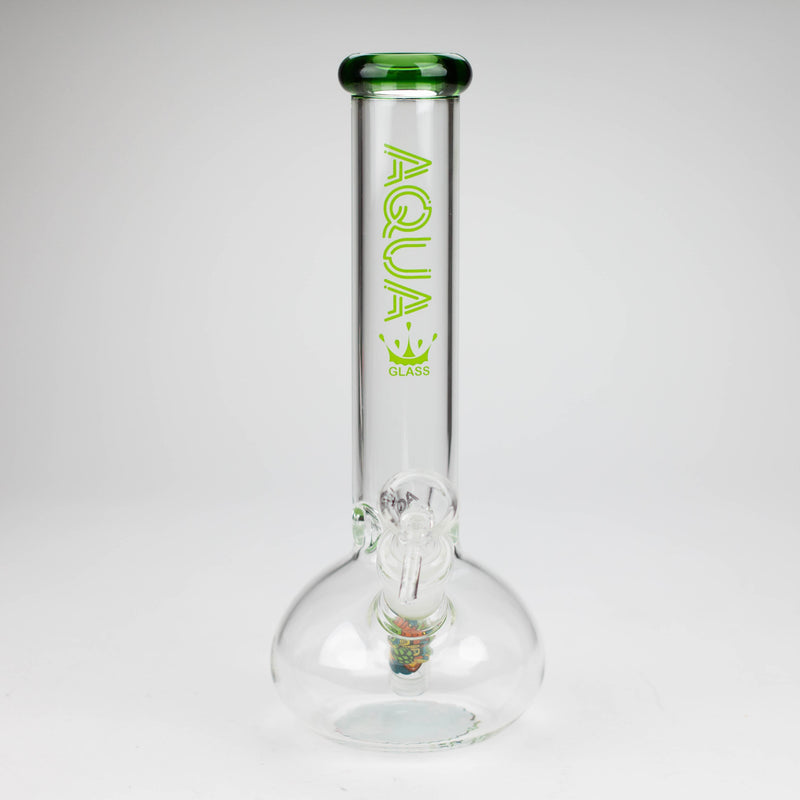 O AQUA | 10" Round glass water bong with silicone cap [AQUA201]