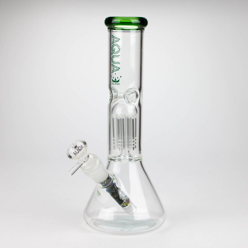 O AQUA | 10.5" Single tree arm glass water bong with silicone cap [AQUA202]