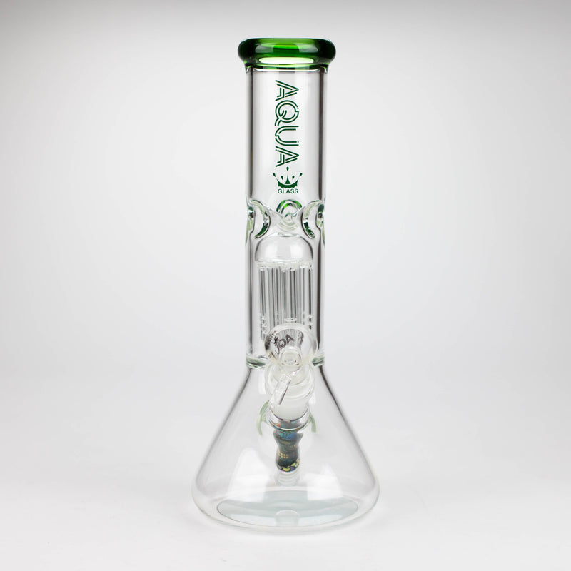 O AQUA | 10.5" Single tree arm glass water bong with silicone cap [AQUA202]